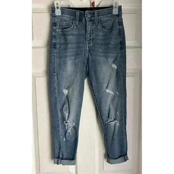 LuLaroe Women's Size 24 Distressed Cuffed Hem Lycra Spandex - Picture 1 of 6